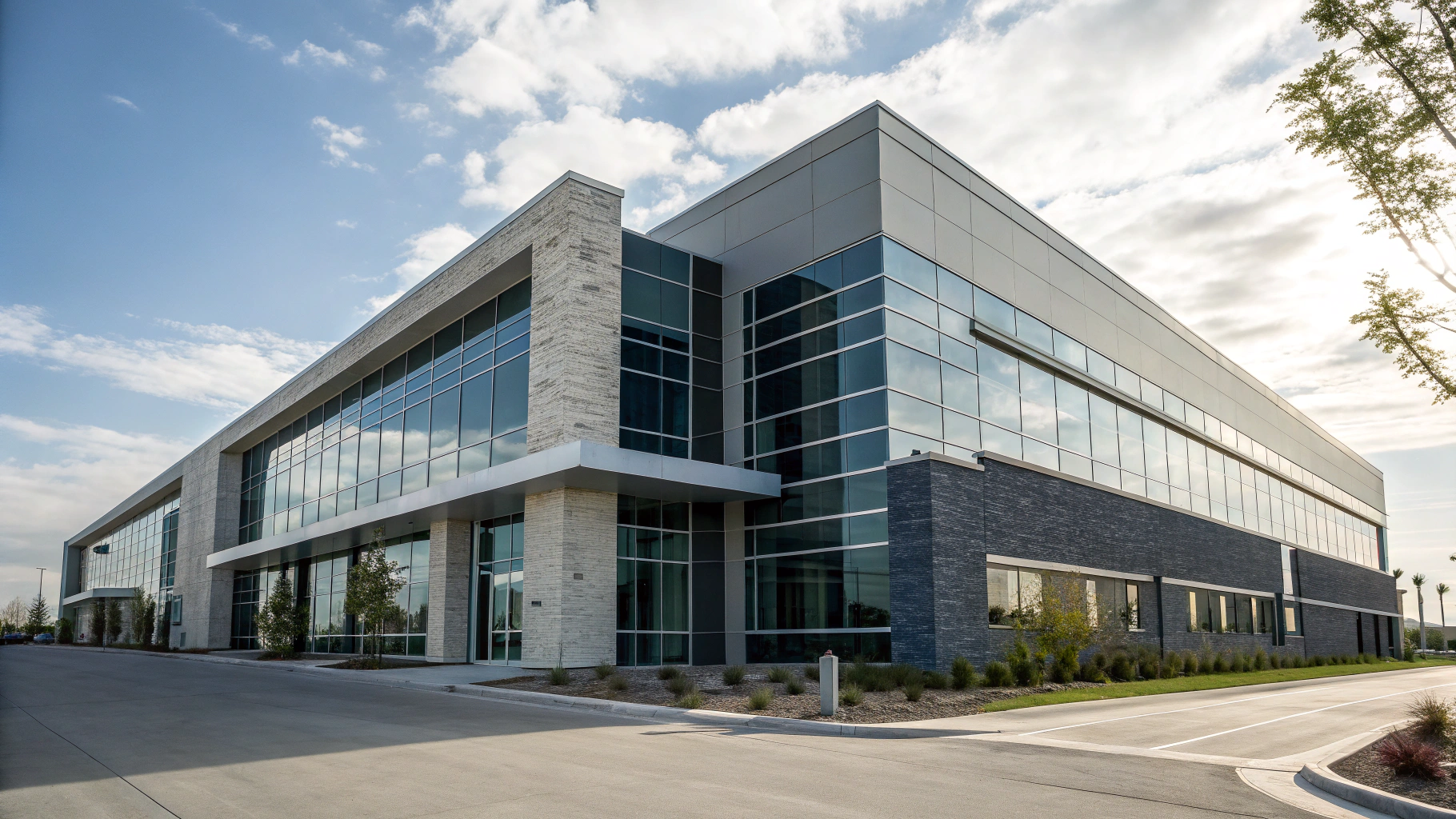 Abstract architectural detail of a luxury glass and steel skyscraper facade